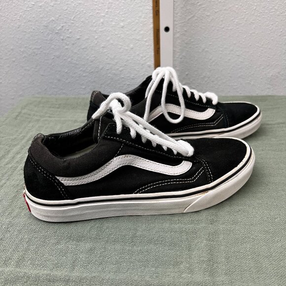 VANS Old Skool Black w White Side Stripe Skater Shoes Men: 5.5 Women: 7.0 - Picture 2 of 8